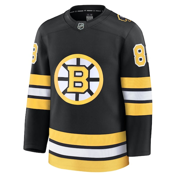 David Pastrnak Boston Bruins Home Premium Player Jersey - Black/White - Image 3