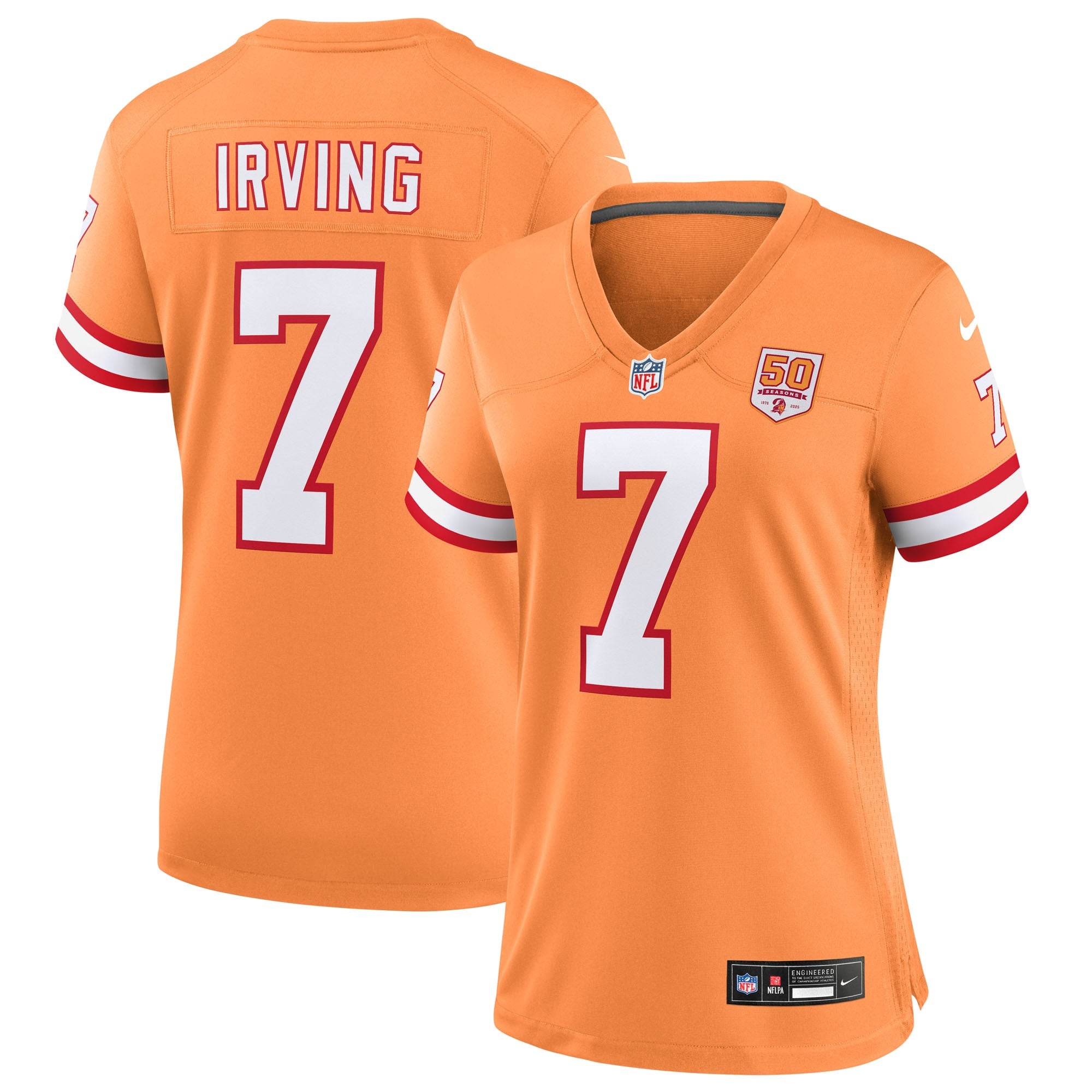 Bucky Irving Tampa Bay Buccaneers Nike Women's 50th Season Team Game Jersey - Red/White/Creamsicle - Image 12