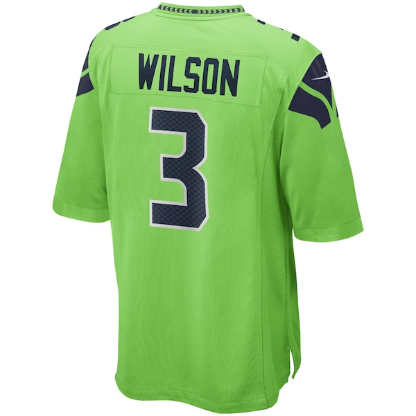Russell Wilson Seattle Seahawks Nike Alternate Game Jersey - Neon Green - Image 3