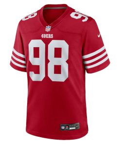 Alternative view of Mykel Williams San Francisco 49ers Nike 2025 NFL Draft First Round Pick No. 11 Game Jersey - Scarlet