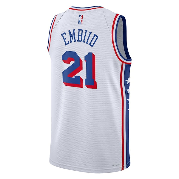 Joel Embiid Philadelphia 76ers Nike Youth Swingman Jersey - Association Edition - White - Image 3