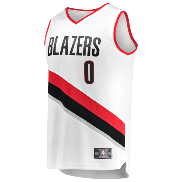 Damian Lillard Portland Trail Blazers Fast Break Replica Jersey - White - Association Edition - Image 2