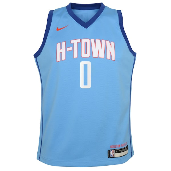 Russell Westbrook Houston Rockets Nike Youth 2020/21 Swingman Jersey Blue - City Edition - Image 2