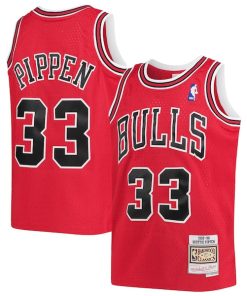 Alternative view of Scottie Pippen Chicago Bulls  Youth 1997-98 Hardwood Classics Swingman Jersey - Red/White/Black