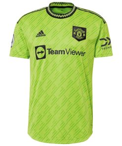 Alternative view of Bruno Fernandes Manchester United adidas 2022/23 Third Authentic Player Jersey - Neon Green