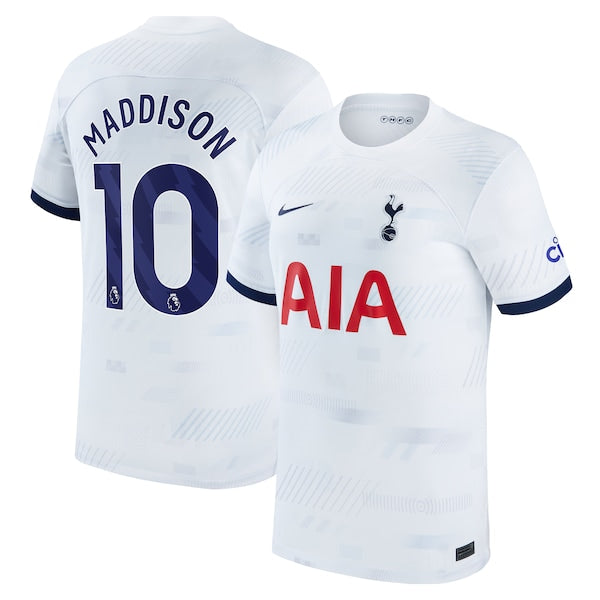 James Maddison Tottenham Hotspur Nike 2023/24 Home Stadium Replica Player Jersey - White/Tan - Image 2
