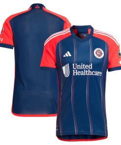 New England Revolution adidas 2024 Boston Tea Party Authentic Jersey?¨C Navy