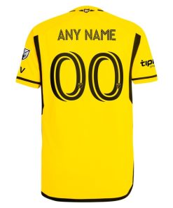 Alternative view of Columbus Crew adidas 2024 The Home Kit Authentic Custom Jersey - Yellow