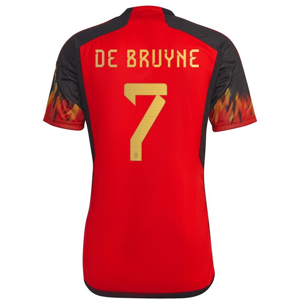 Kevin De Bruyne Belgium National Team adidas 2022/23 Home Replica Jersey - Red - Image 3