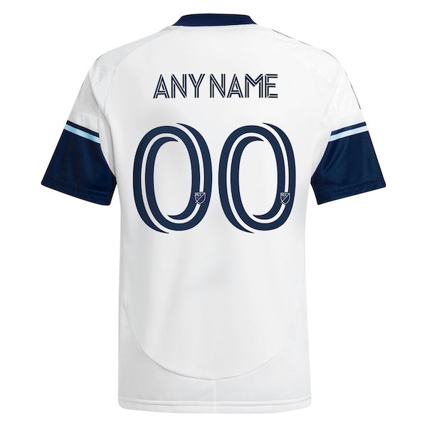 Vancouver Whitecaps FC adidas Youth 2025 The Peak Replica Custom Jersey - White - Image 3