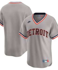 Detroit Tigers Nike Throwback Cooperstown Collection Limited Jersey - Gray