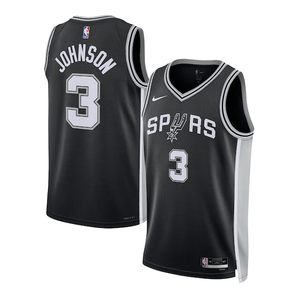 Keldon Johnson San Antonio Spurs Nike Unisex Swingman Jersey - Icon Edition - Black/White - Image 2