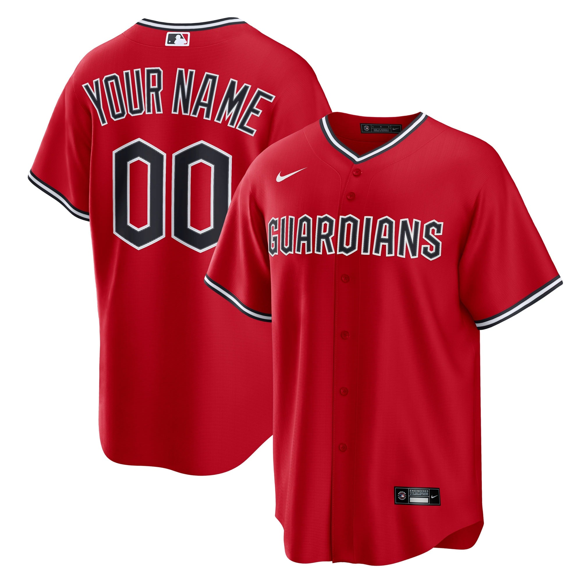 Cleveland Guardians Nike Home Custom Replica Jersey - White/Red - Image 6