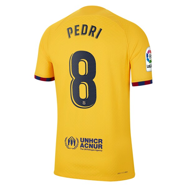 Pedri Barcelona Nike 2022/23 Fourth Vapor Match Authentic Player Jersey - Yellow - Image 3