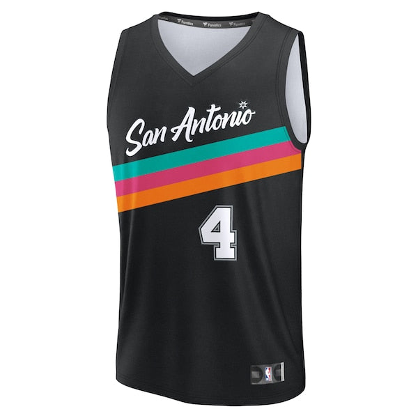 De'Aaron Fox San Antonio Spurs Youth 2025/26 City Edition Fast Break Jersey - Black - Image 2