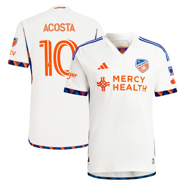 Luciano Acosta FC Cincinnati adidas 2024 The Canvas Kit Authentic Player Jersey - White - Image 2