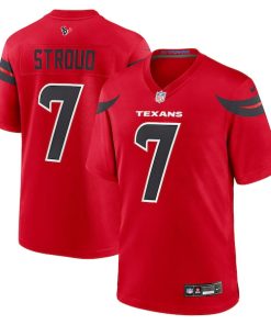 Alternative view of C.J. Stroud Houston Texans Nike Alternate Game Jersey - Red/Navy/White