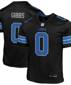 Jahmyr Gibbs Detroit Lions Nike Youth Alternate Game Jersey - Black/White/Blue