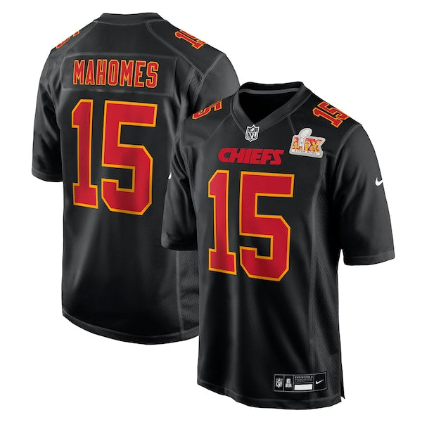 Patrick Mahomes Kansas City Chiefs Nike Super Bowl LIX Fashion Game Jersey - Carbon Black/White - Image 2