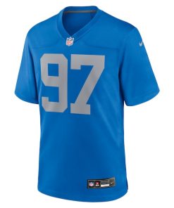 Alternative view of Aidan Hutchinson Detroit Lions Nike Alternate Game Jersey -  Blue