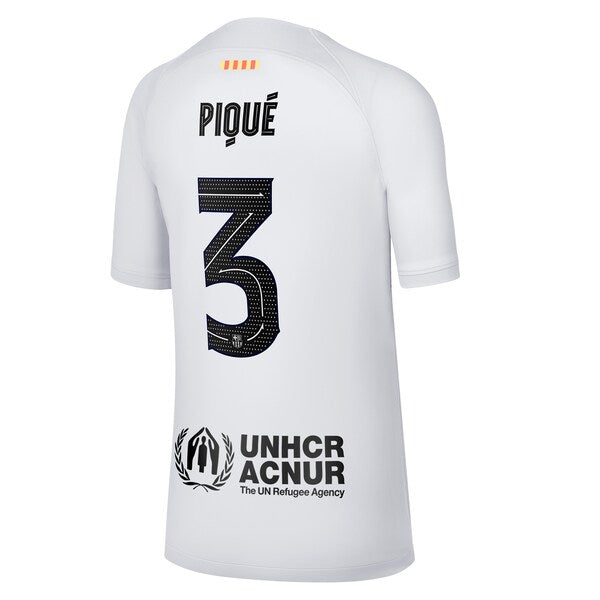 Gerard Pique Barcelona Nike Youth 2022/23 Third Breathe Stadium Replica Player Jersey - Gray - Image 3