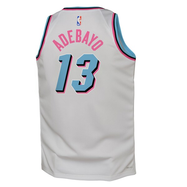 Bam Adebayo Miami Heat Nike Youth 2024/25 Swingman Player Jersey - City Edition - White - Image 3