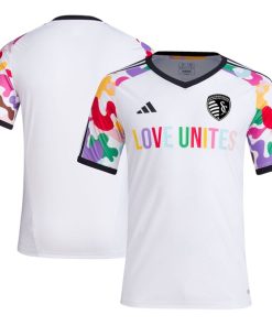 Sporting Kansas City adidas 2024 Pride Pre-Match Top - White
