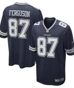 Alternative view of Jake Ferguson Dallas Cowboys Nike Game Jersey - Navy/White