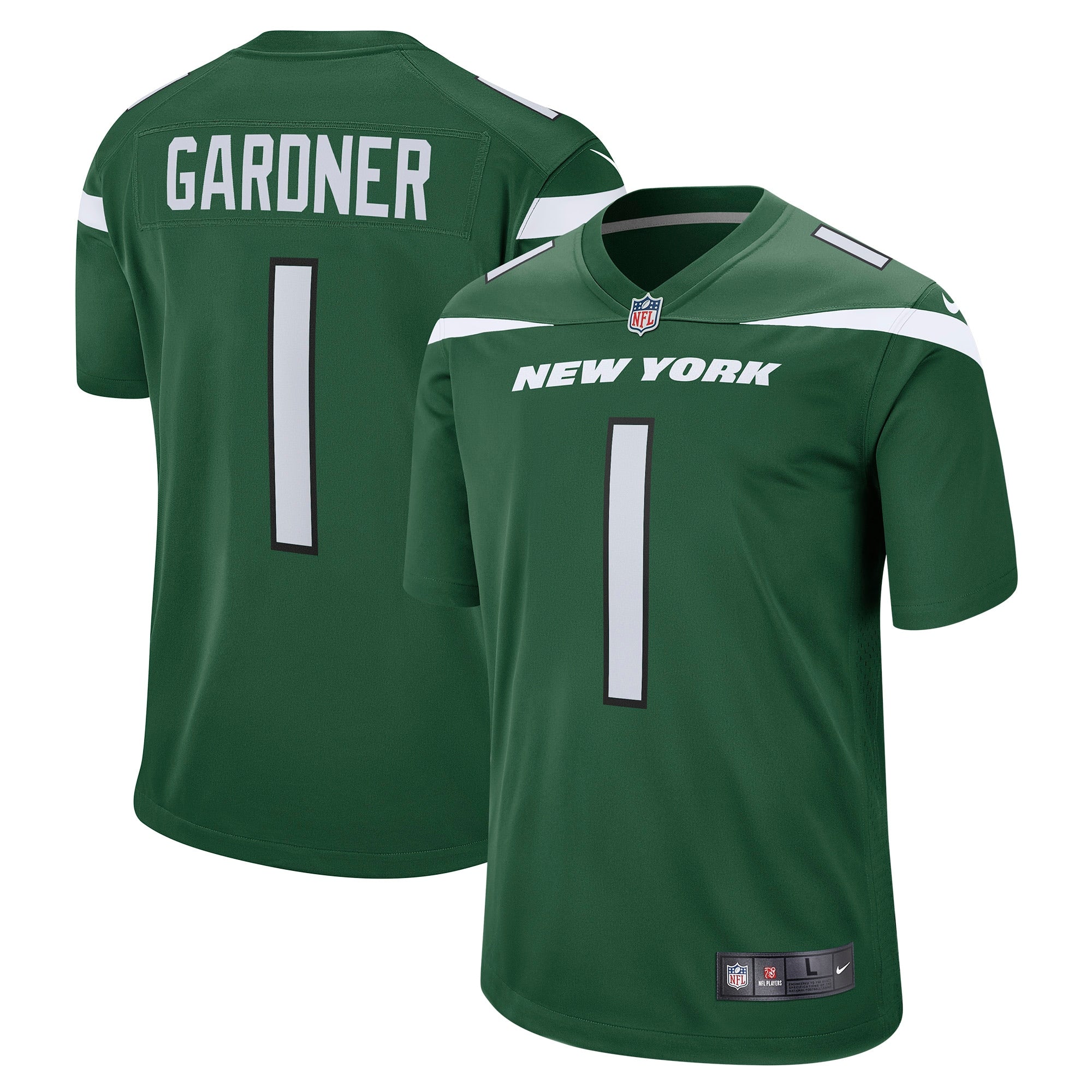 Ahmad Sauce Gardner New York Jets Nike Legacy Player Game Jersey - White/Green - Image 5