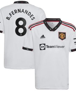 Bruno Fernandes Manchester United adidas Youth 2022/23 Away Replica Player Jersey - White