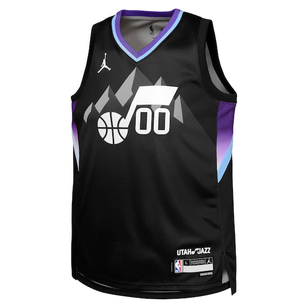Jordan Clarkson Utah Jazz Jordan Brand Youth Swingman Jersey - Statement Edition - Black - Image 2