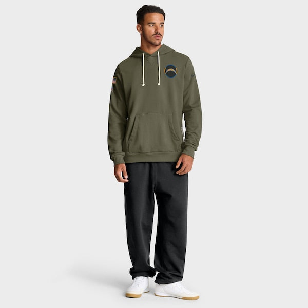Los Angeles Chargers Nike 2025 Salute to Service Sideline Standard Issue Dri-FIT Hoodie - Olive - Image 3