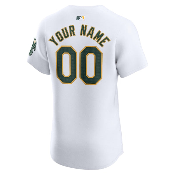 Oakland Athletics Nike Home Elite Custom Jersey - White - Image 3