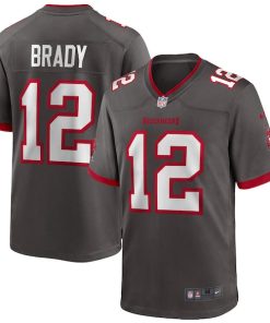 Alternative view of Tom Brady Tampa Bay Buccaneers Nike Alternate Game Jersey - Pewter/Red