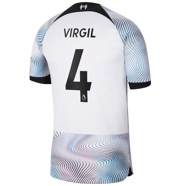 Virgil Van Dijk Liverpool Nike 2022/23 Away Breathe Stadium Replica Player Jersey - White - Image 3