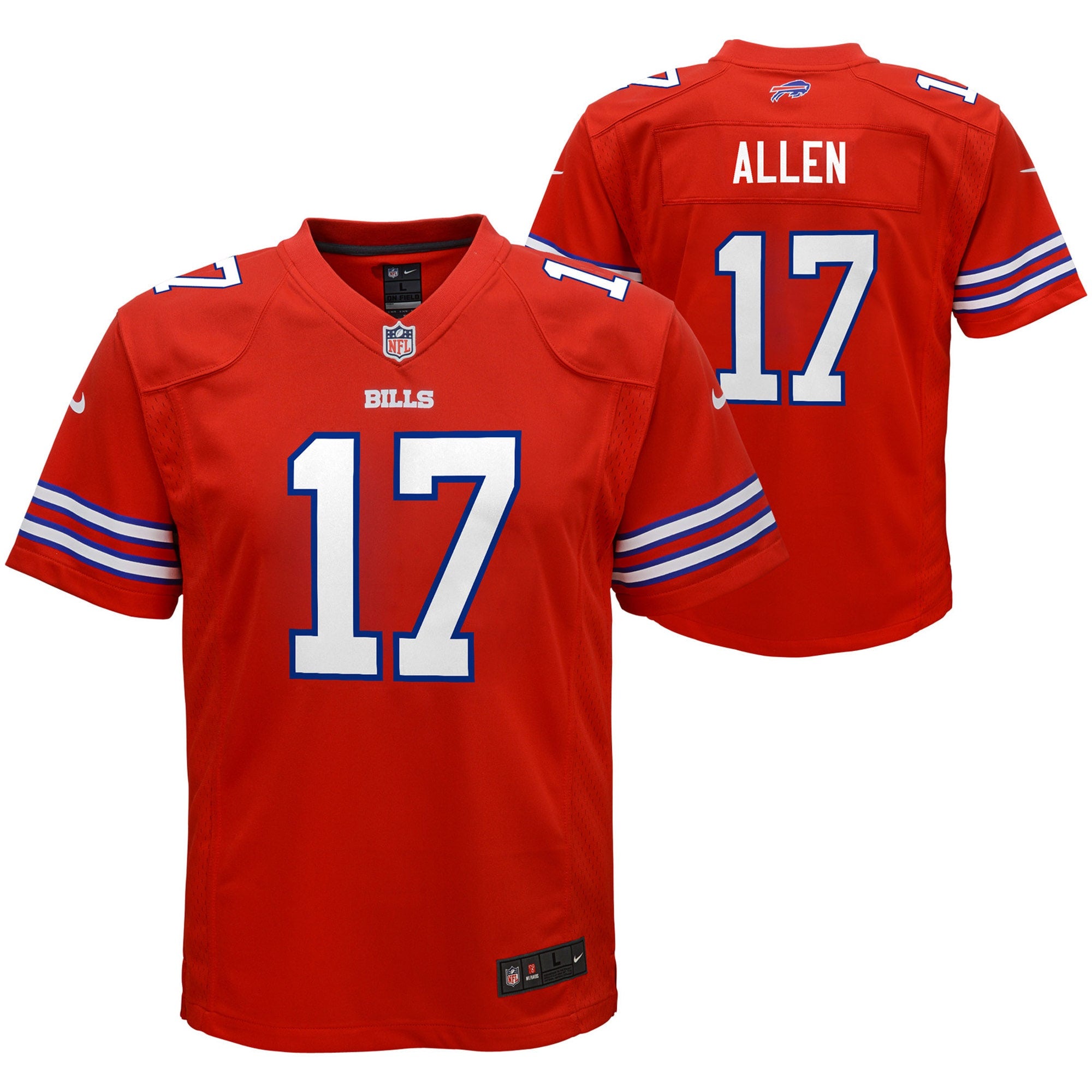Josh Allen Buffalo Bills Nike Youth Game Jersey - White/Red/Royal - Image 5