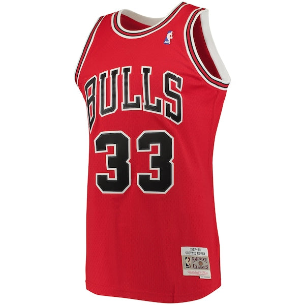 Scottie Pippen Chicago Bulls 1997/98 Big & Tall Hardwood Classics Swingman Jersey - Red - Image 2