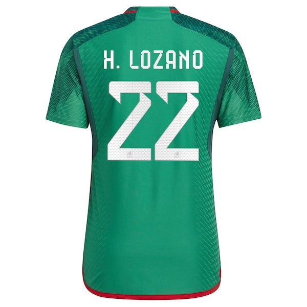 Hirving Lozano Mexico National Team adidas 2022/23 Home Authentic Jersey - Green - Image 3