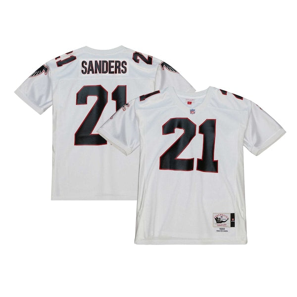 Deion Sanders Atlanta Falcons 1991 Authentic Throwback Retired Player Jersey - White - Image 2