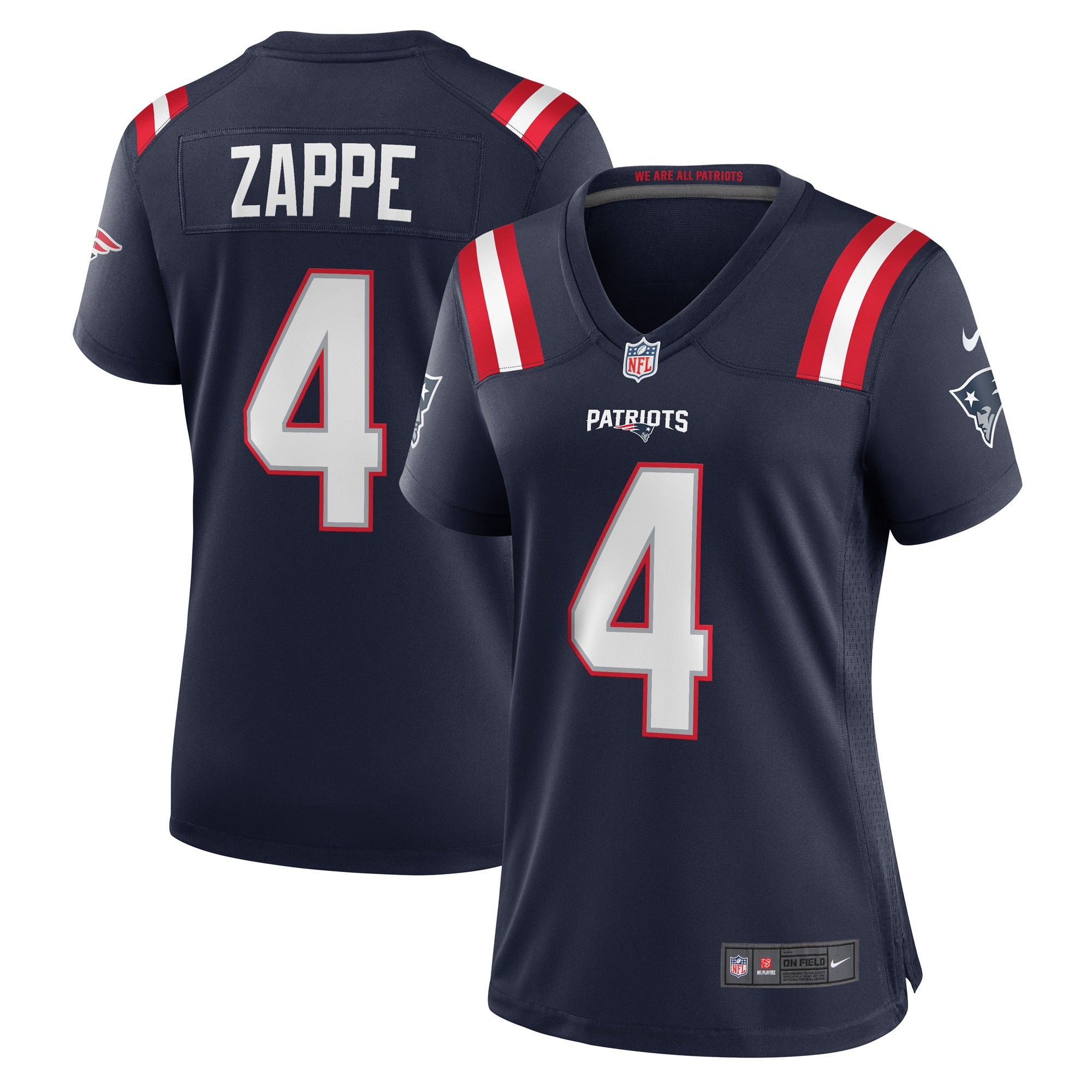 Bailey Zappe New England Patriots Nike Women's Alternate Game Player Jersey - Red/Navy/White - Image 7