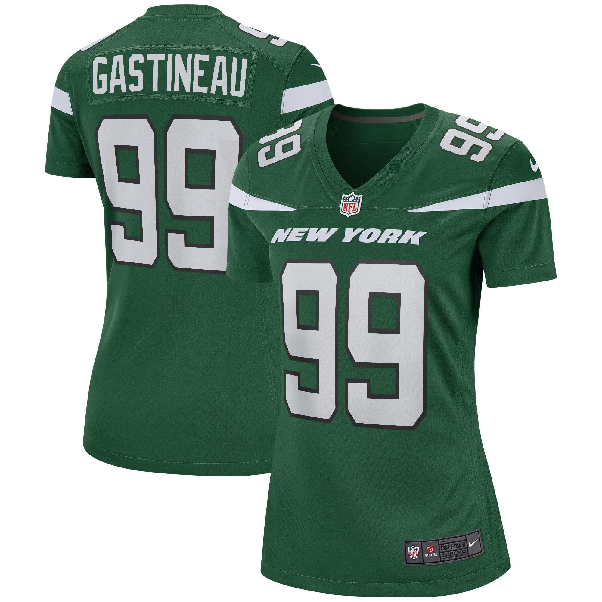 Mark Gastineau New York Jets Nike Women's Legacy Retired Player Game Jersey - White/Green - Image 5