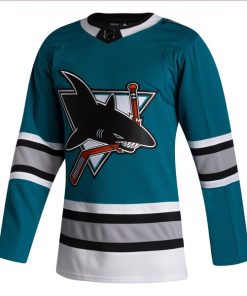 Alternative view of San Jose Sharks adidas 30th Anniversary Authentic Jersey - Teal