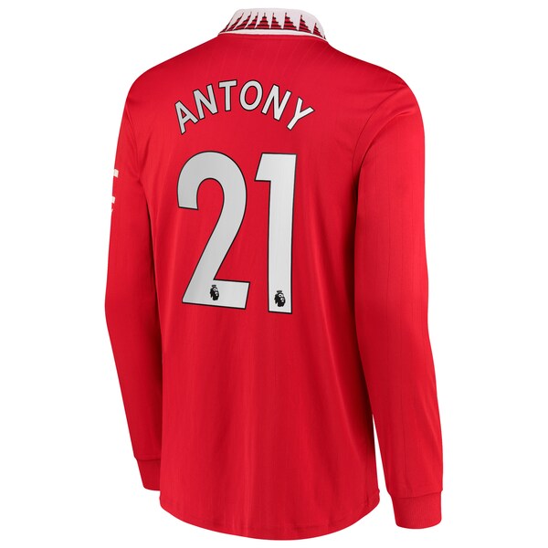 Antony Manchester United adidas 2022/23 Home Replica Long Sleeve Jersey - Red - Image 3