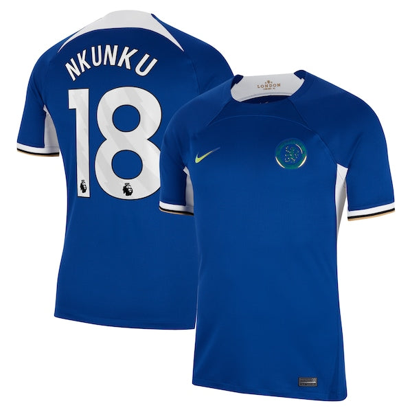 Christopher Nkunku Chelsea Nike 2023/24 Home Stadium Replica Jersey - Blue/Mint/Navy - Image 2