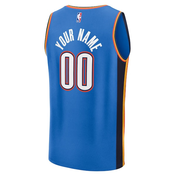 Oklahoma City Thunder Fast Break Custom Replica Jersey - Icon Edition - Blue - Image 3