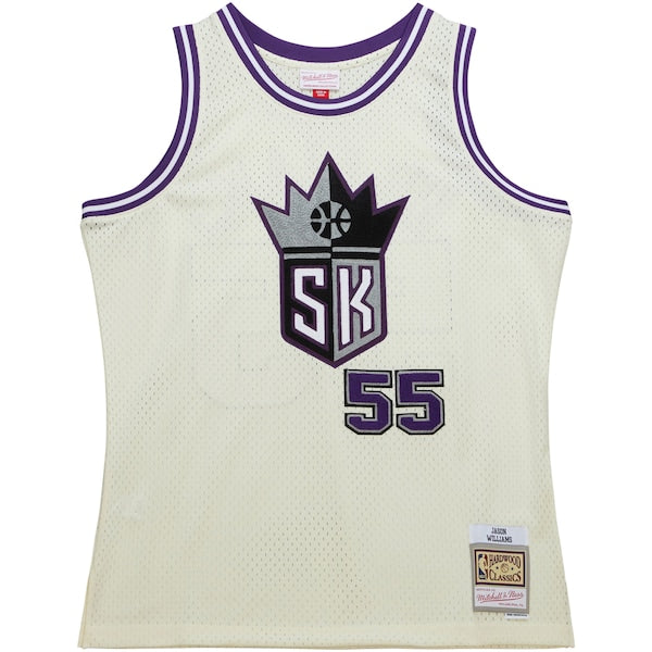 Jason Williams Sacramento Kings Chainstitch Swingman Jersey - Cream - Image 3