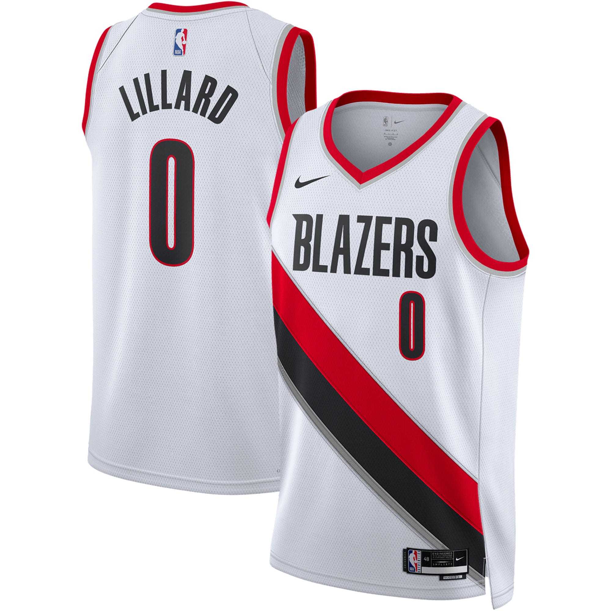 Damian Lillard Portland Trail Blazers Nike Unisex Swingman Jersey - Icon Edition - Black/White - Image 6