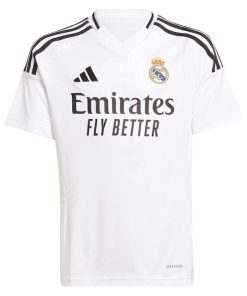 Alternative view of Kylian Mbapp¨¦ Los Merengues adidas Youth 2024/25 Home Replica Player Jersey - White