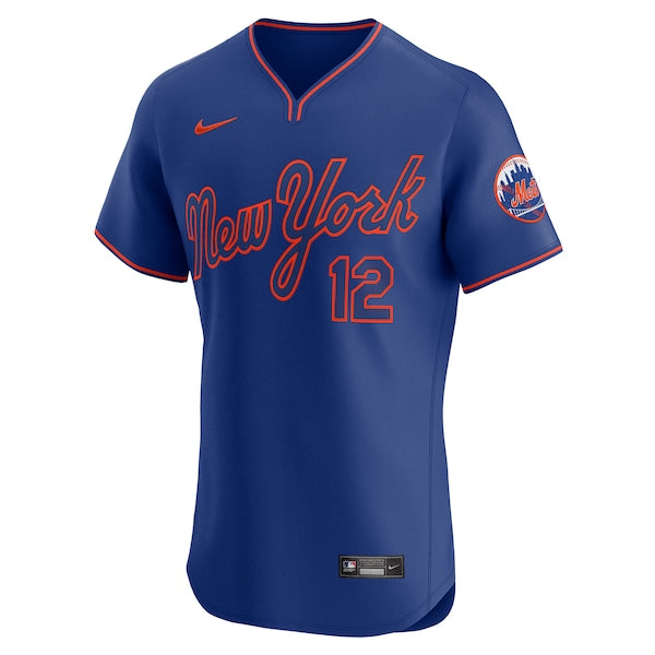 Francisco Lindor New York Mets Nike Alternate 2 Elite Jersey - Royal - Image 2