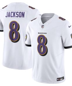 Alternative view of Lamar Jackson Baltimore Ravens Nike Vapor F.U.S.E. Limited Jersey - White/Black